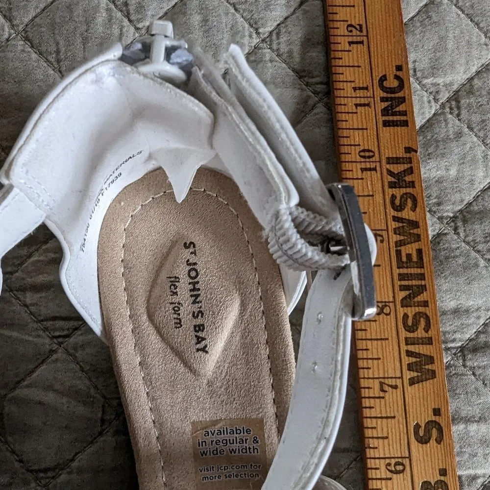 St John's bay white gladiator sandals size 8